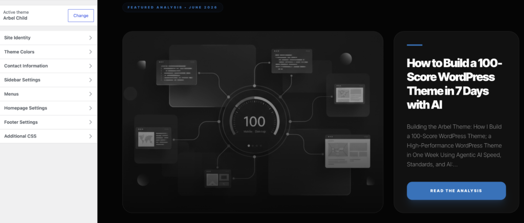 How I Build a 100-Score WordPress Theme;  a High-Performance WordPress Theme in One Week Using Agentic AI